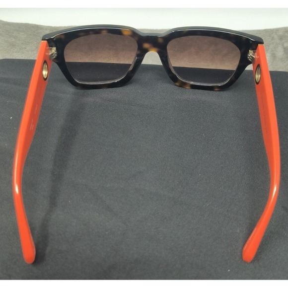 Linda Farrow Luxe Amber Acetate Sunglasses Animal Print Oversized D Frame NEW - Picture 8 of 11